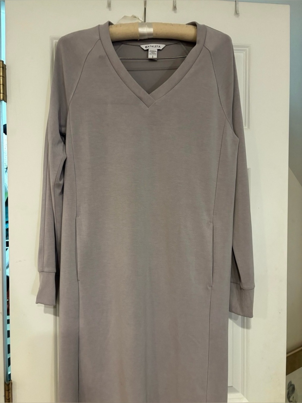 Athleta Seasoft Long Sleeve Dress in Grey-Taupe - Picture 1 of 3